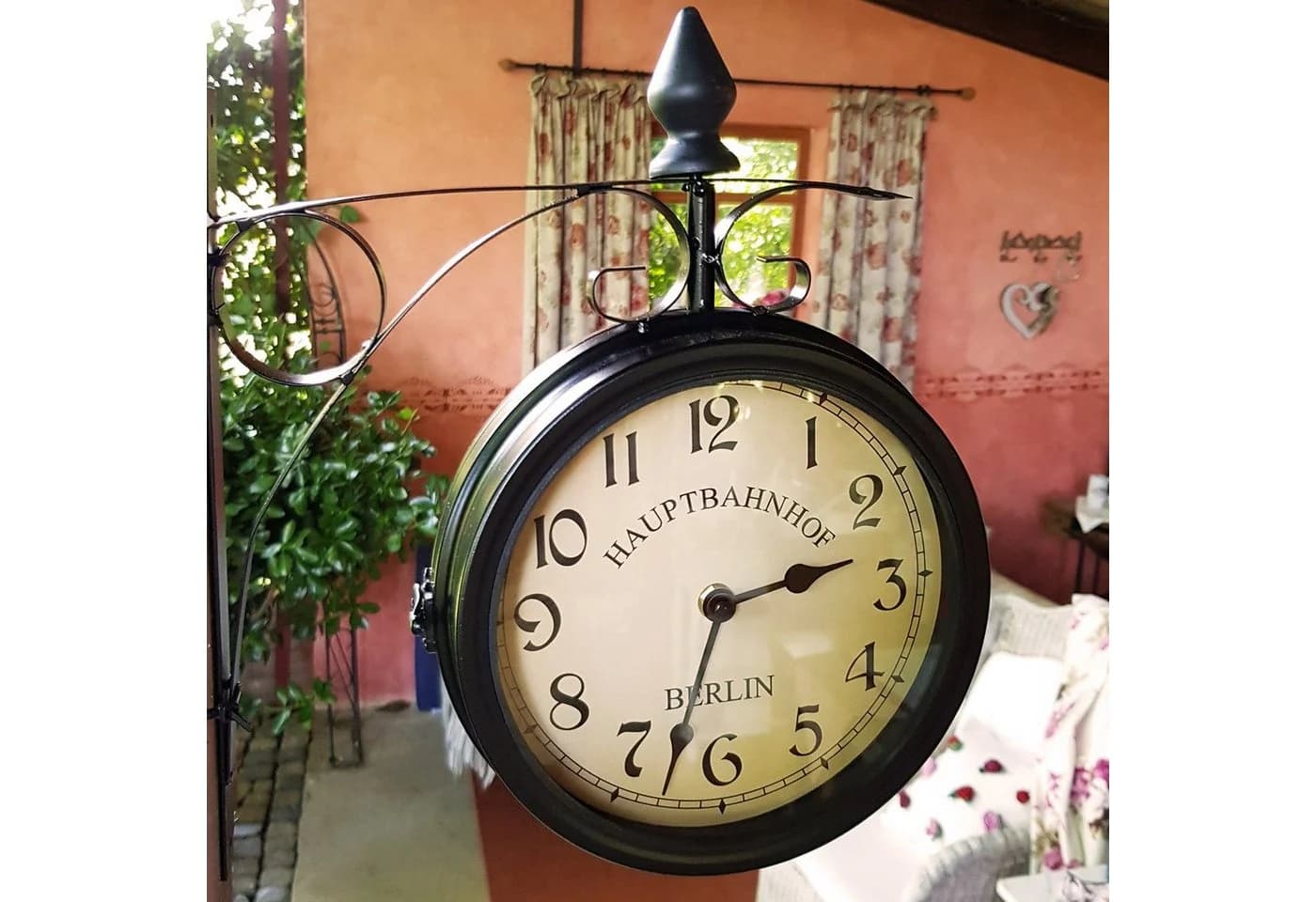 Deuba Wanduhr Vintage Quarzuhrwerke Mit Beidseitigem Ziffernblatt Doppelseitige