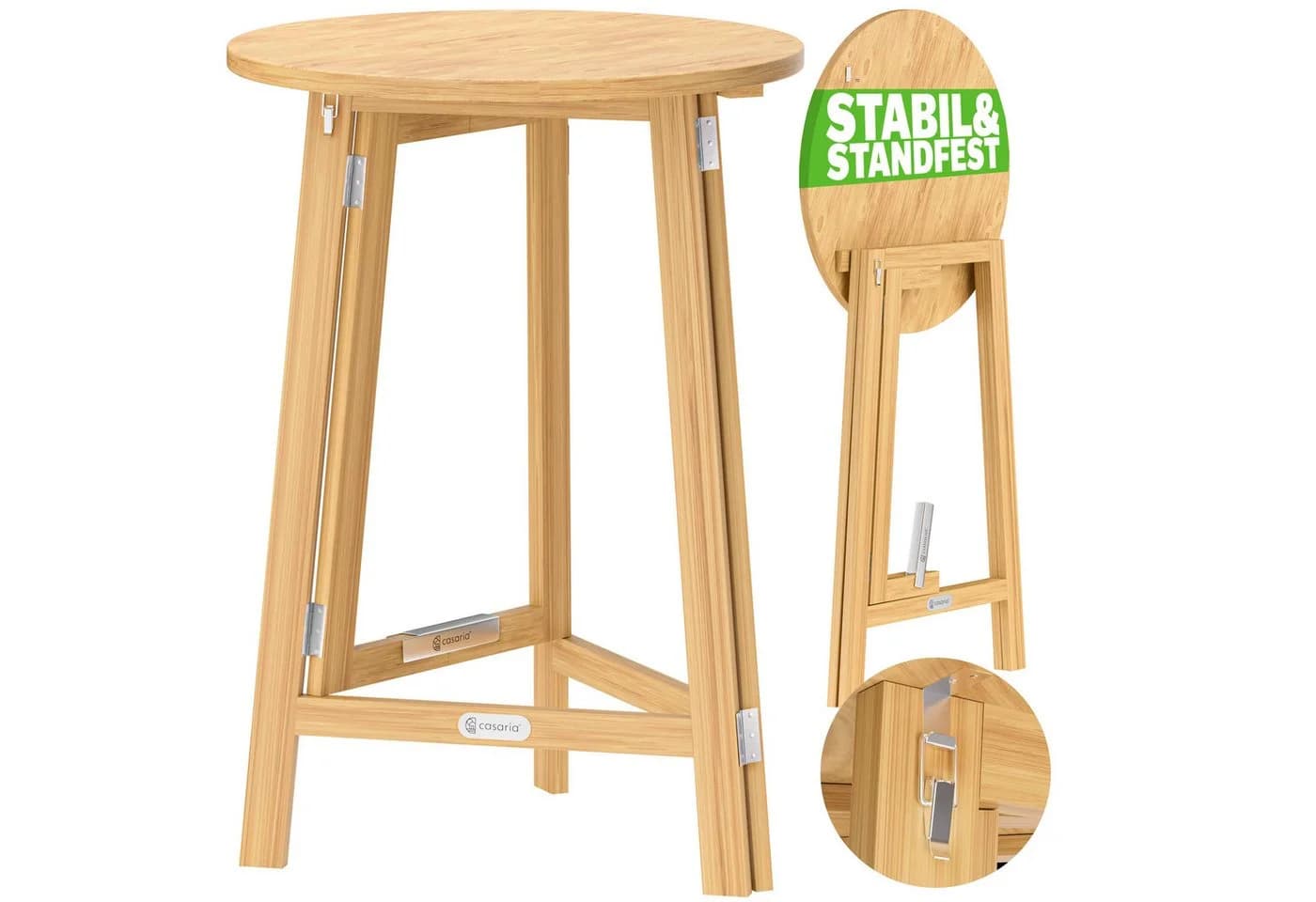 Casaria Stehtisch Massivholz Klappbar Natur - Bild 2