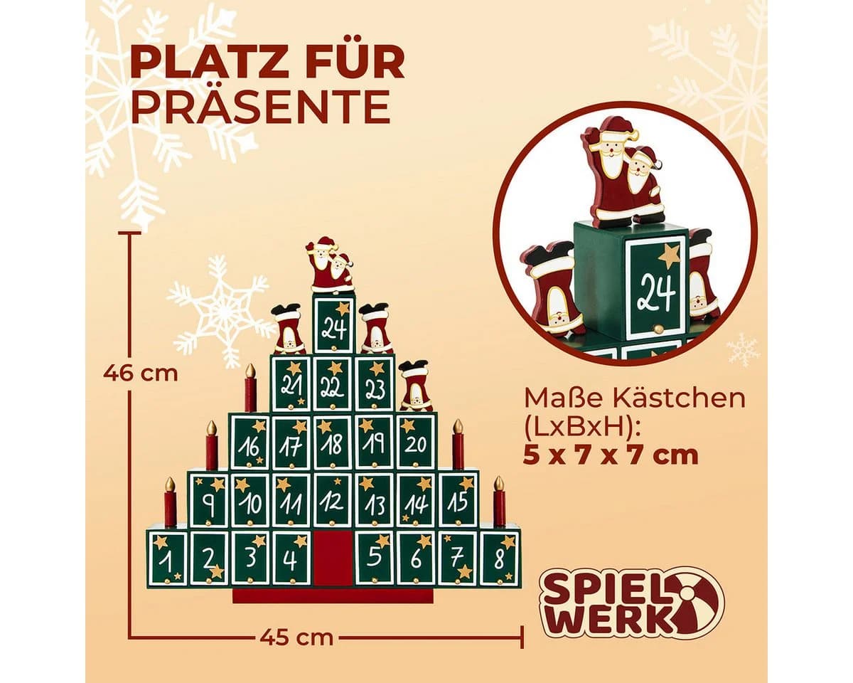 Spielwerk Adventskalender 24-tlg. Holz - Bild 5
