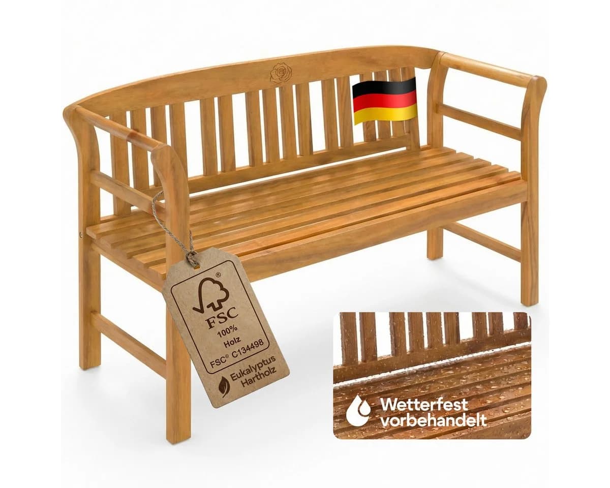 Deuba Gartenbank Rose Eukalyptus Holz 480kg Belastbar - Bild 2