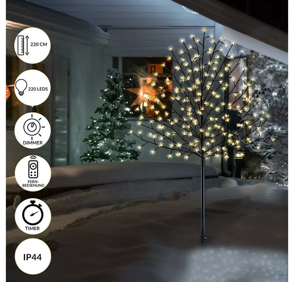 monzana LED Kirschblütenbaum mit Timer und Fernbedienung