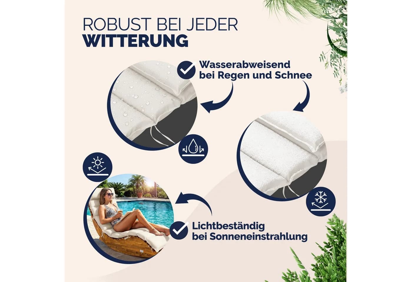 Detex Polsterauflage wasserabweisend mit verstellbarem Kopfkissen - Bild 4