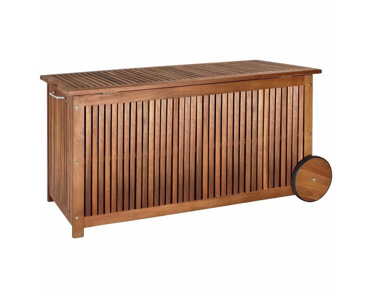 Casaria Auflagenbox Akazie 350L Räder Innenplane - Bild 2