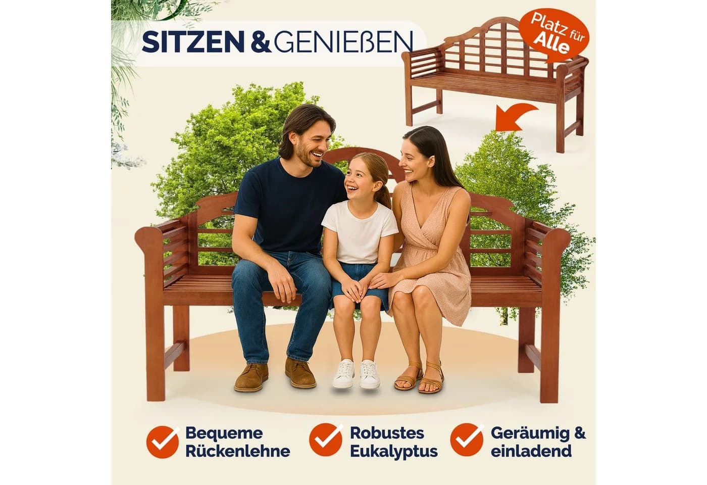 Deuba Gartenbank Marlboro Wetterfest Eukalyptus FSC