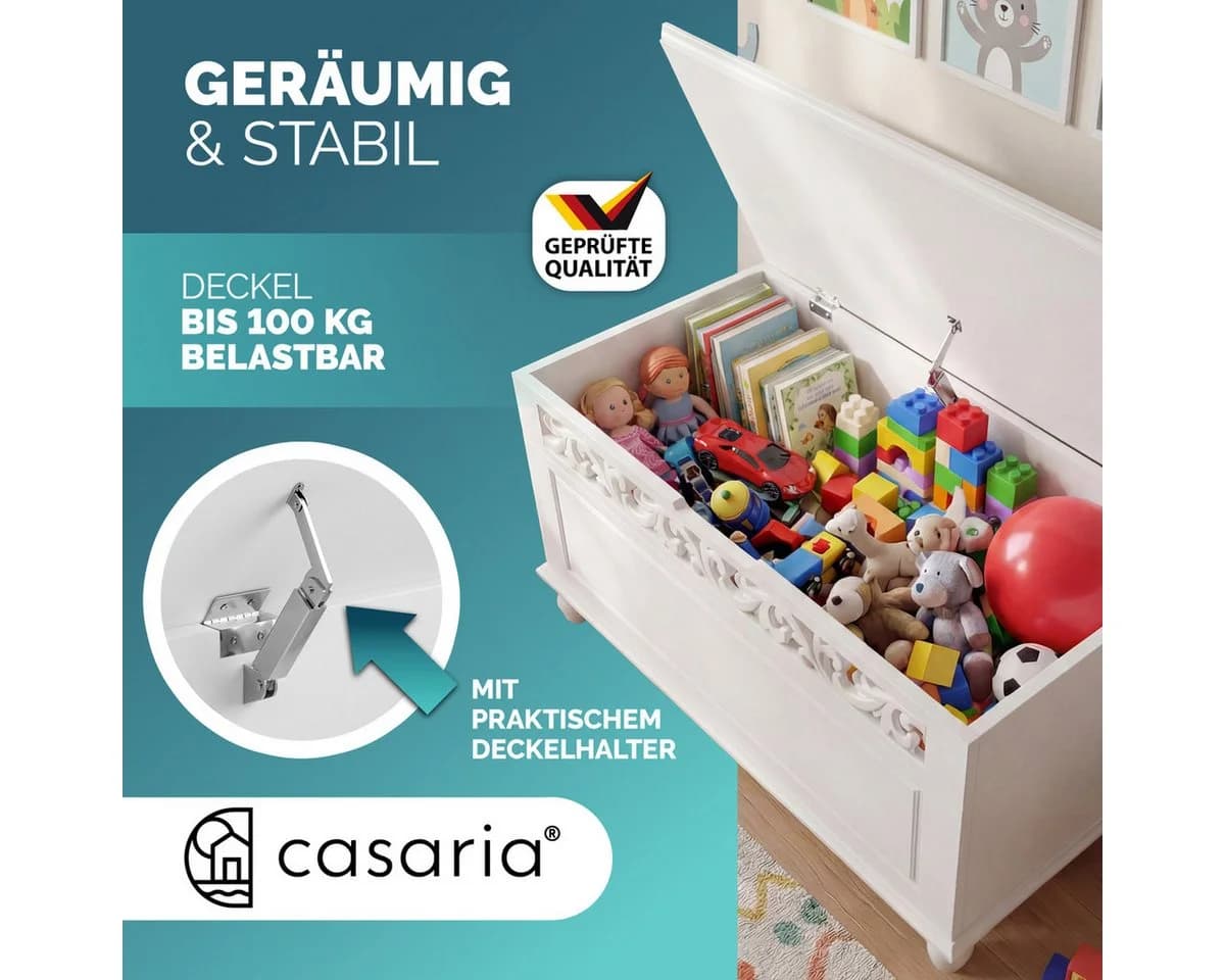 Casaria Holzkiste Jersey Weiß Multifunktionale Truhe - Bild 4