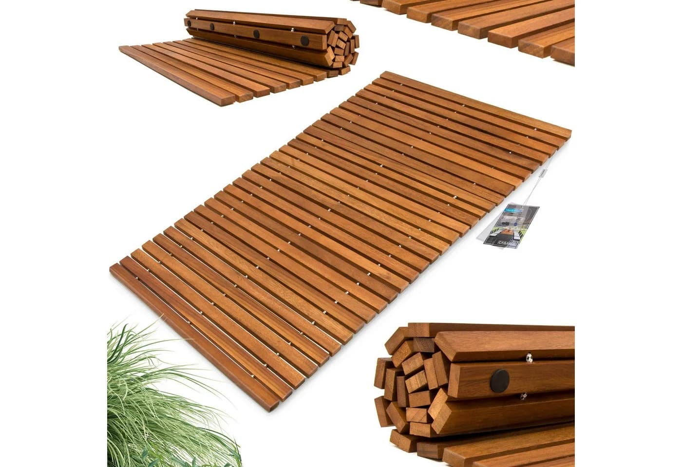 Casaria Badematte Akazienholz FSC-zertifiziert Rutschhemmend - Bild 2