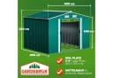 Gardebruk Gerätehaus Metall Grün mit Schiebetür und Stauraum Bild 3