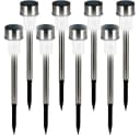 monzana LED Solarleuchte 8er Set Silber Edelstahl Außen Bild 2