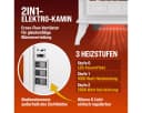 monzana Elektrokamin mit Heizlüfter & LED-Flammeneffekt, 2000W, Weiß/Schwarz Bild 4
