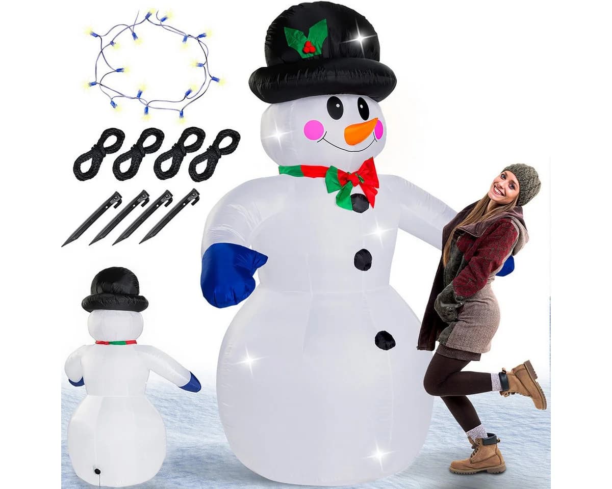 monzana Schneemann, Aufblasbarer XXL 240cm LED Beleuchtet - Bild 2