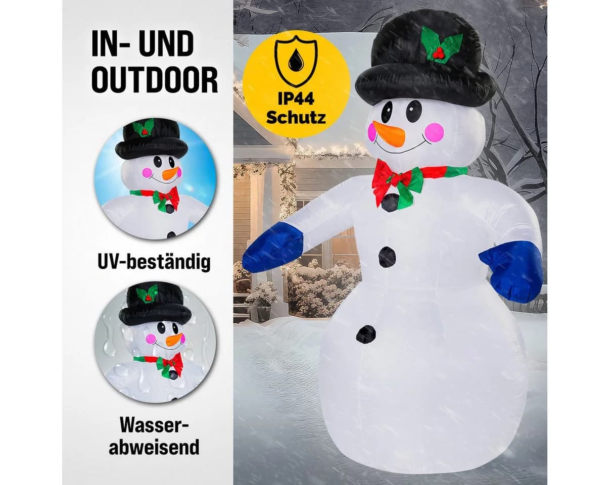 monzana Schneemann, Aufblasbarer XXL 240cm LED Beleuchtet - Bild 4