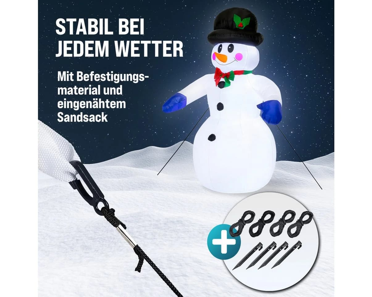 monzana Schneemann, Aufblasbarer XXL 240cm LED Beleuchtet - Bild 5