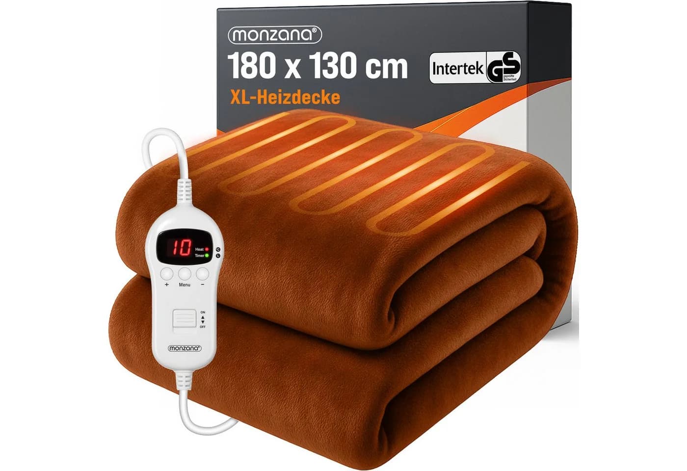 monzana Heizdecke Coral Fleece 180x130cm mit LED-Controller und Timer - Bild 2