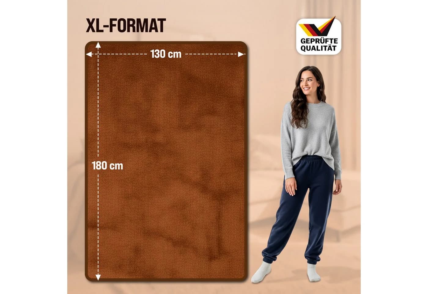 monzana Heizdecke Coral Fleece 180x130cm mit LED-Controller und Timer - Bild 3