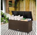 Casaria Auflagenbox Braun Polyrattan mit Gasdruckfedern und Rollen Bild 1