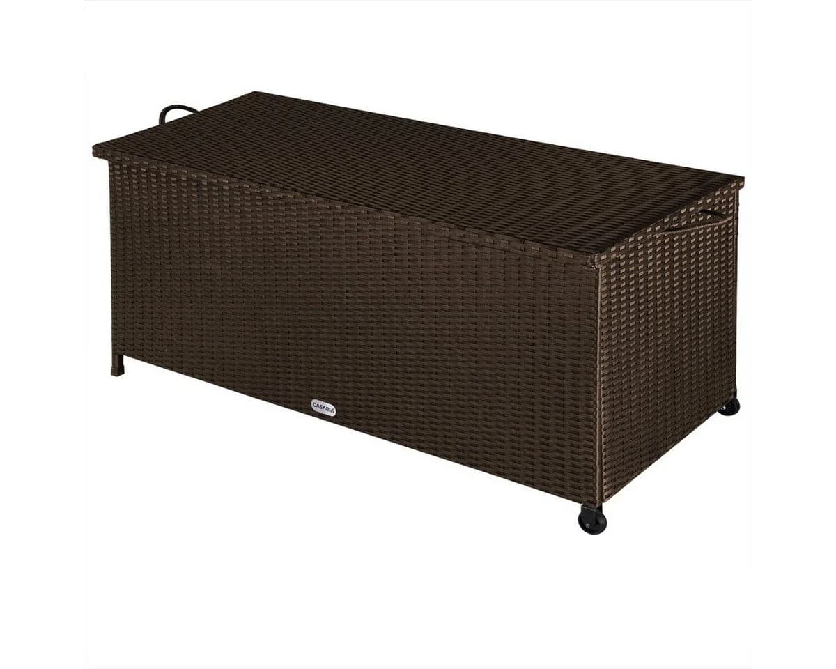 Casaria Auflagenbox Braun Polyrattan mit Gasdruckfedern und Rollen - Bild 2