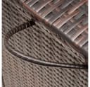 Casaria Auflagenbox Braun Polyrattan mit Gasdruckfedern und Rollen Bild 3