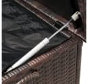 Casaria Auflagenbox Braun Polyrattan mit Gasdruckfedern und Rollen Bild 5
