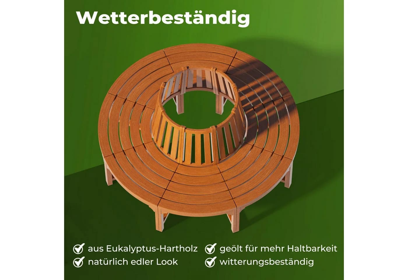 Casaria Bank Sitzbank Holz FSC®-zertifiziert 320kg Belastbar Eukalyptus