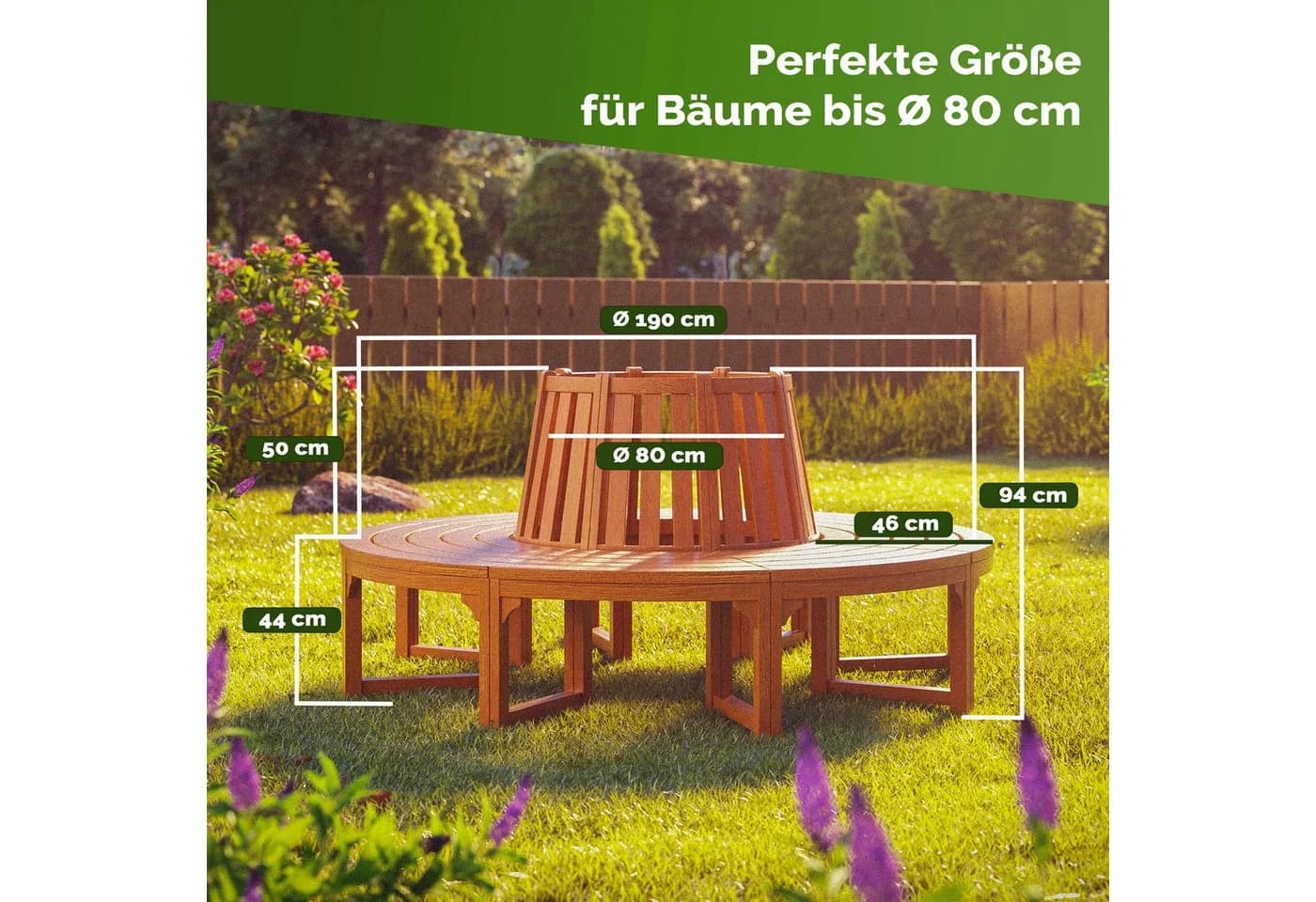 Casaria Bank Sitzbank Holz FSC®-zertifiziert 320kg Belastbar Eukalyptus - Bild 5