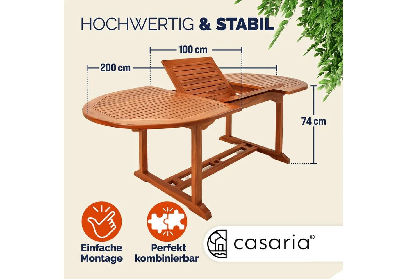 Casaria Gartentisch Vanamo Wetterfest Klappbar Holz FSC®-zertifiziert - Bild 5
