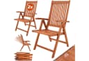 Casaria Gartenstuhl Vanamo 2er Set FSC Eukalyptus Klappbar Braun Bild 2