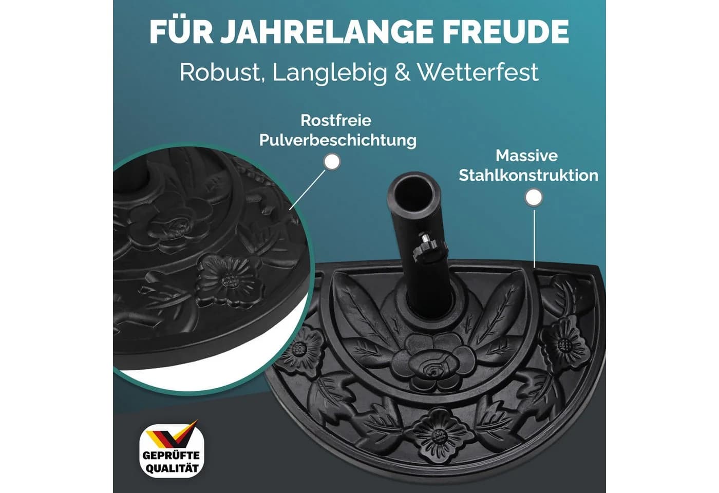 Deuba Schirmhalter Halbrund Schwarz - Bild 4