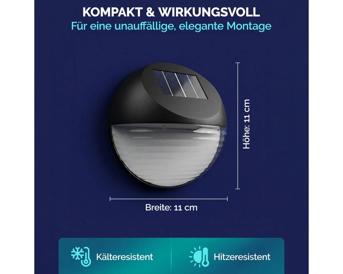monzana LED Solarleuchte 6er Set Schwarz IP65 Außen - Bild 5
