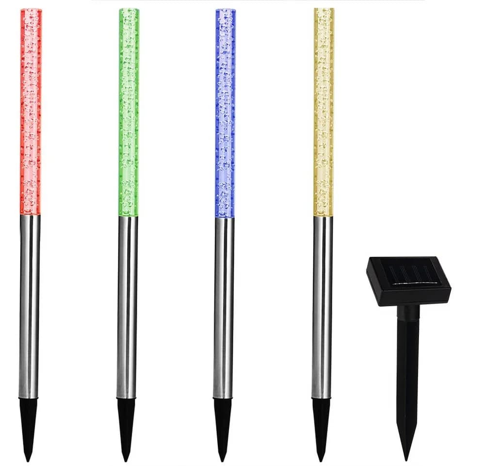 monzana LED Solarleuchte Set 5-tlg. Bunt Edelstahl mit Farbwechsel - Bild 2