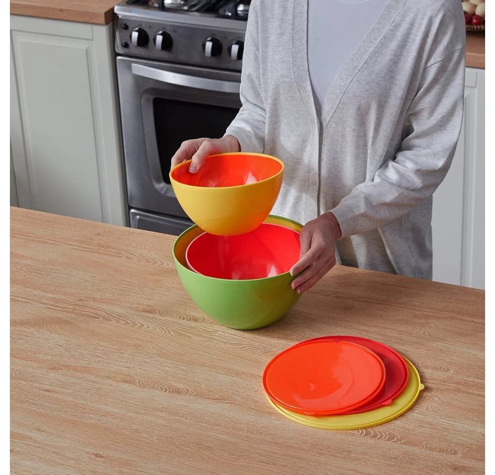 monzana Schüsselset 4-tlg. BPA-frei stapelbar mit Deckel - Bild 3