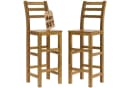 Casaria Barhocker 4er-Set Akazie massiv mit Lehne Bild 2