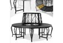 Casaria Bank Sitzbank Ø160cm Metall 320kg Belastbar Garten Baum Schwarz Bild 2