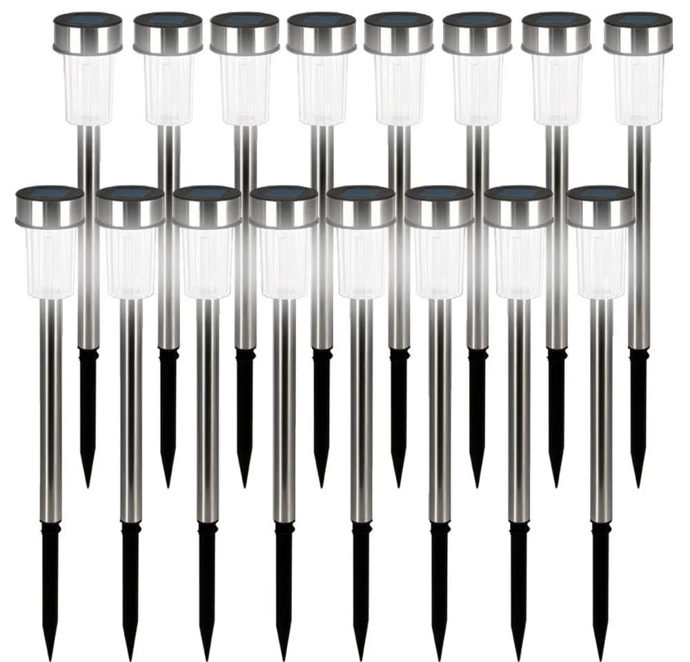 monzana LED Solarleuchte 16er Set Edelstahl Wetterfest Garten - Bild 2