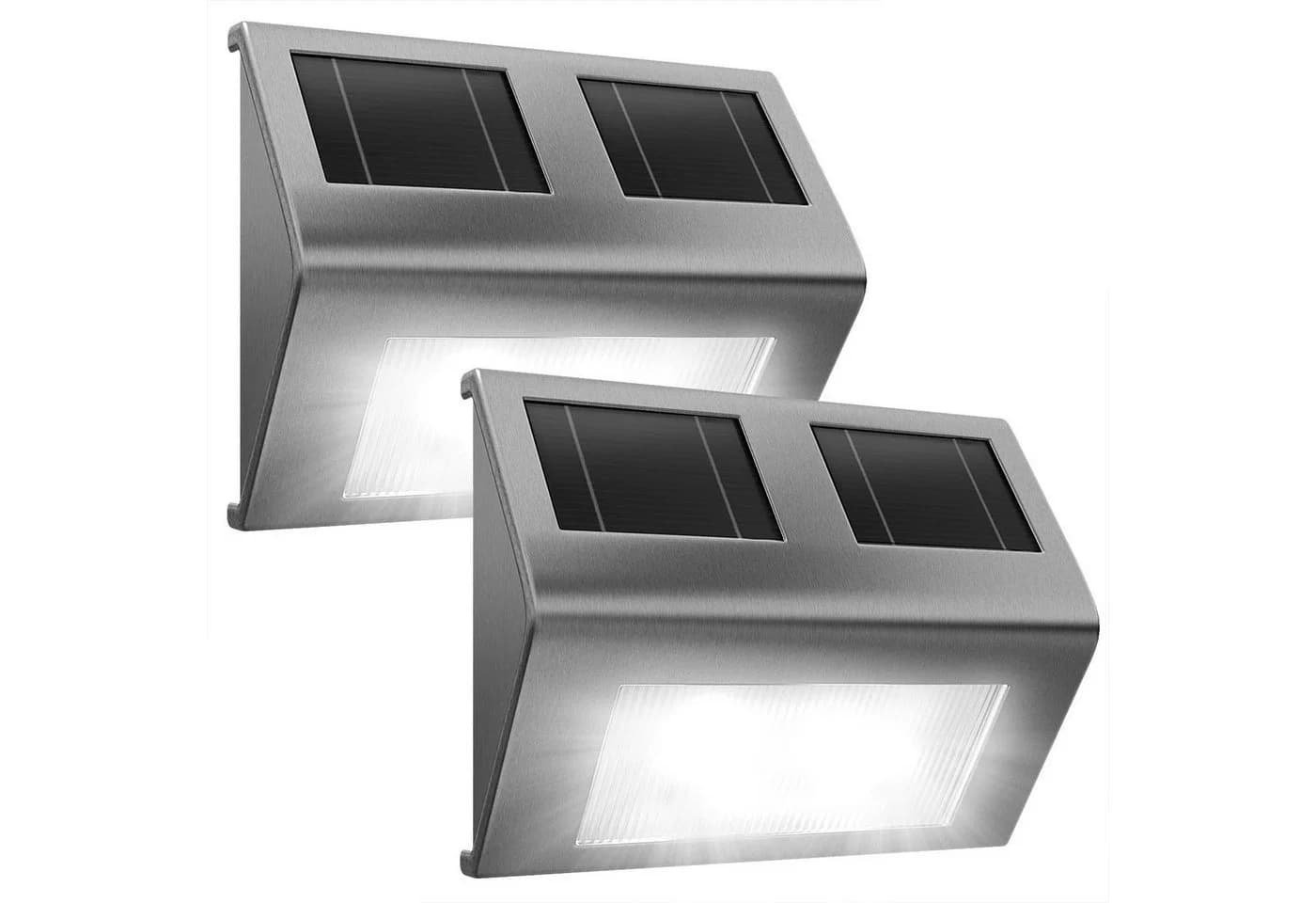 monzana LED Solarleuchte 2er Set Edelstahl Außen - Bild 2