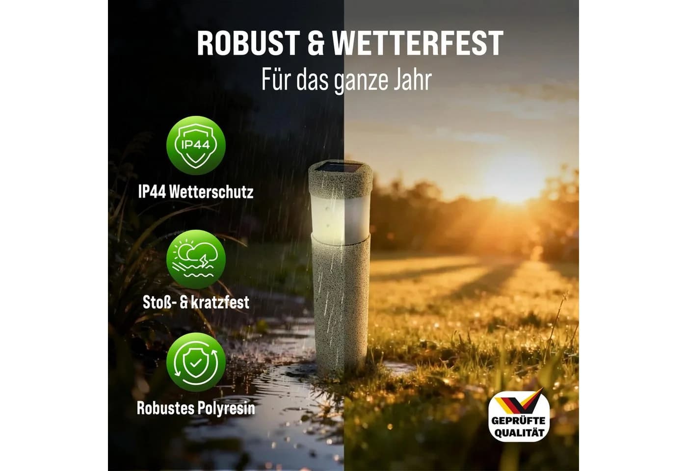 monzana LED Solarleuchte 4er Set Solarlampen für Außen