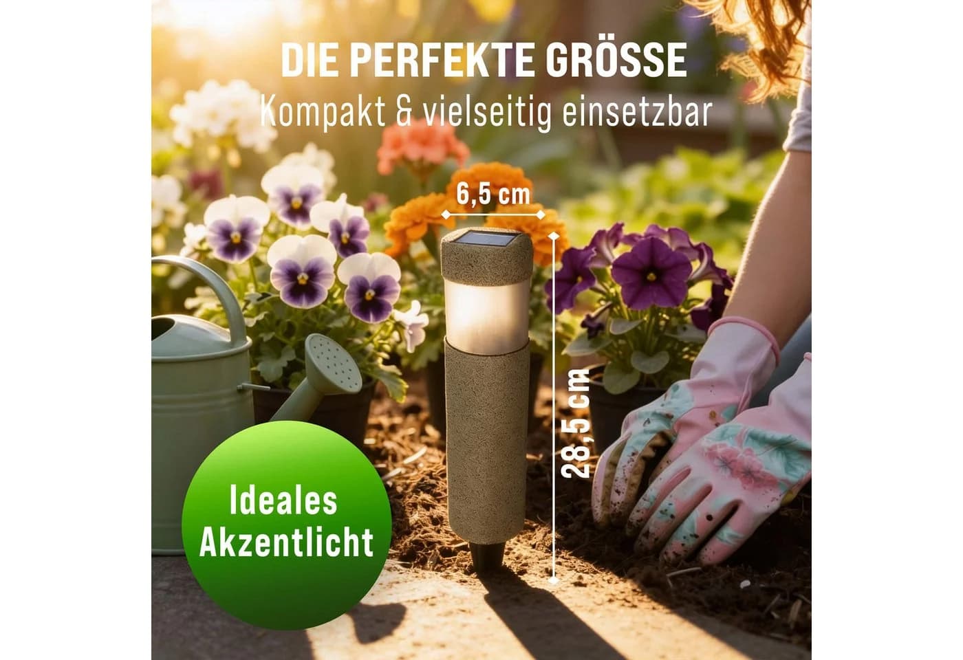 monzana 8er Set LED Solarleuchte mit Erdspieß Grau - Bild 5