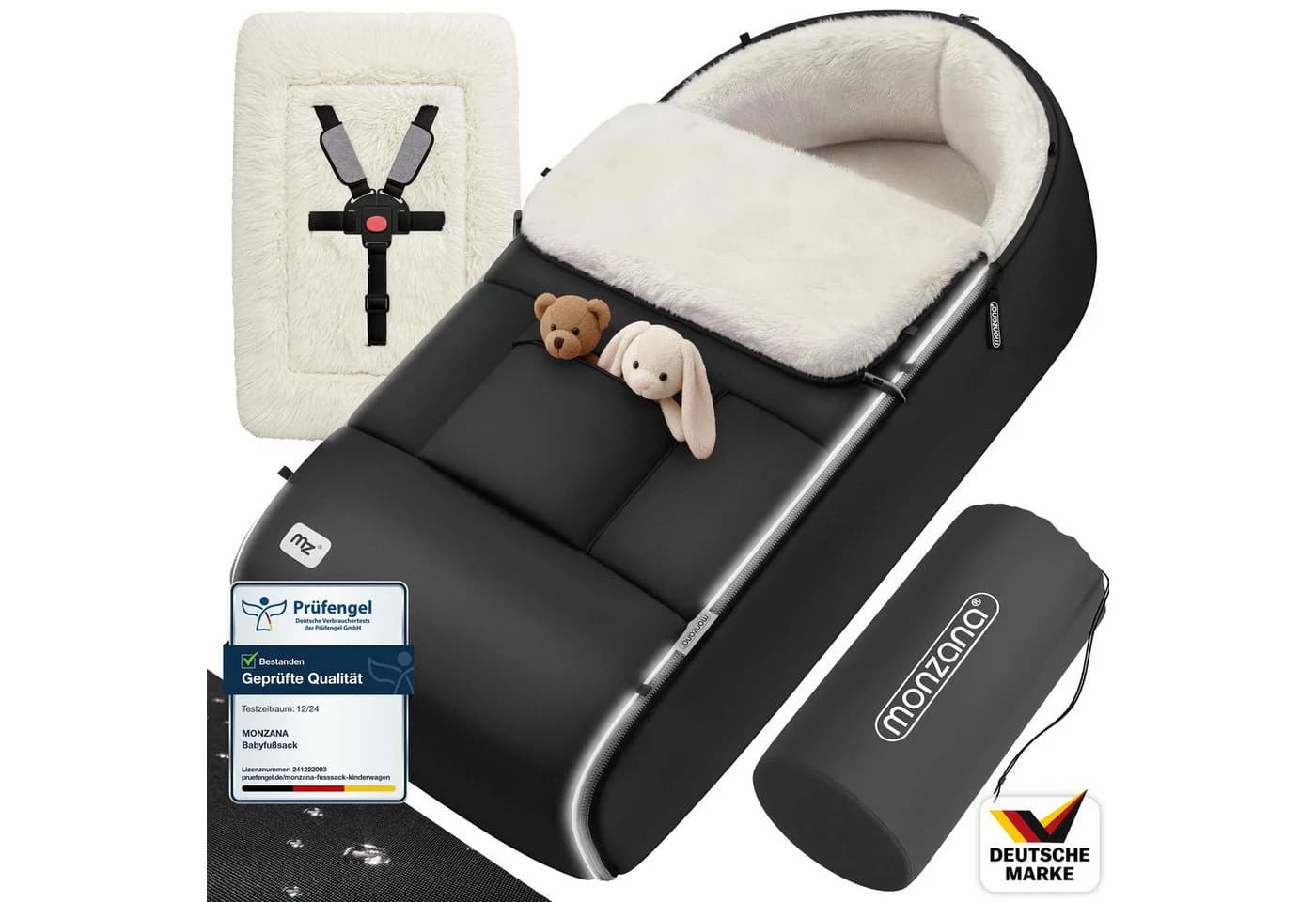 monzana Fußsack Grau Kinderwagen Winterfußsack Wasserabweisend - Bild 2