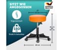 Casaria Drehhocker Höhenverstellbar 46-60cm Kunstleder Orange Bild 4
