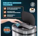 monzana Sensor Mülleimer 58L Edelstahl Automatisch Silber Bild 3