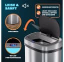monzana Sensor Mülleimer 58L Edelstahl Automatisch Silber Bild 5