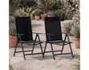 Casaria Gartenstuhl Hochlehner Klappbar 8-fach Verstellbar Aluminium Schwarz Bild 1