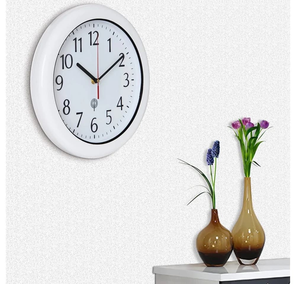 monzana Wanduhr Funk Wasserdicht Weiß Hochglanz - Bild 4