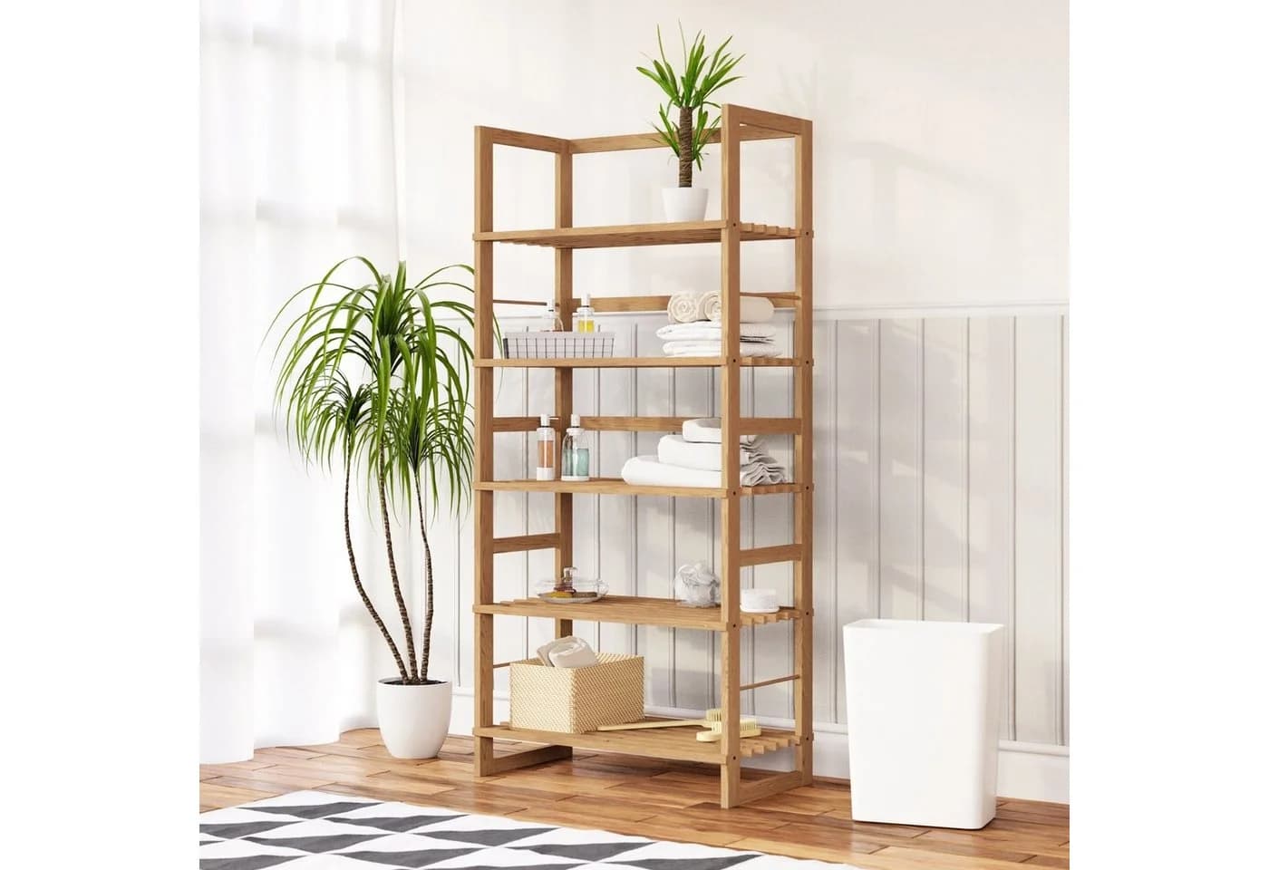 Casaria Standregal Öland Braun 5 Böden Echtholz
