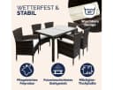 Casaria Garten-Essgruppe 6+1 mit Polyrattan und Sicherheitsglas Bild 1