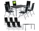 Casaria Garten-Essgruppe Bern 7-tlg. Aluminium Glas Silber Schwarz Bild 2