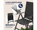 Casaria Gartenstuhl Hochlehner Klappbar 8-fach Verstellbar Aluminium Schwarz Bild 3