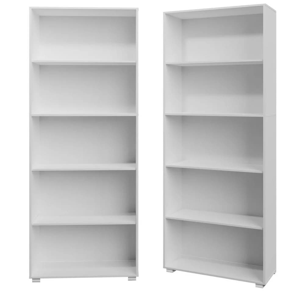 Casaria Bücherregal Vela Weiß Modernes Standregal mit höhenverstellbaren Böden - Bild 3