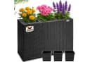 Casaria Pflanzkübel 3 Innentöpfe Schwarz Polyrattan Bild 2