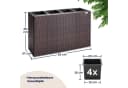Casaria Pflanzkübel 4 Innentöpfe Braunes Polyrattan Design Bild 3
