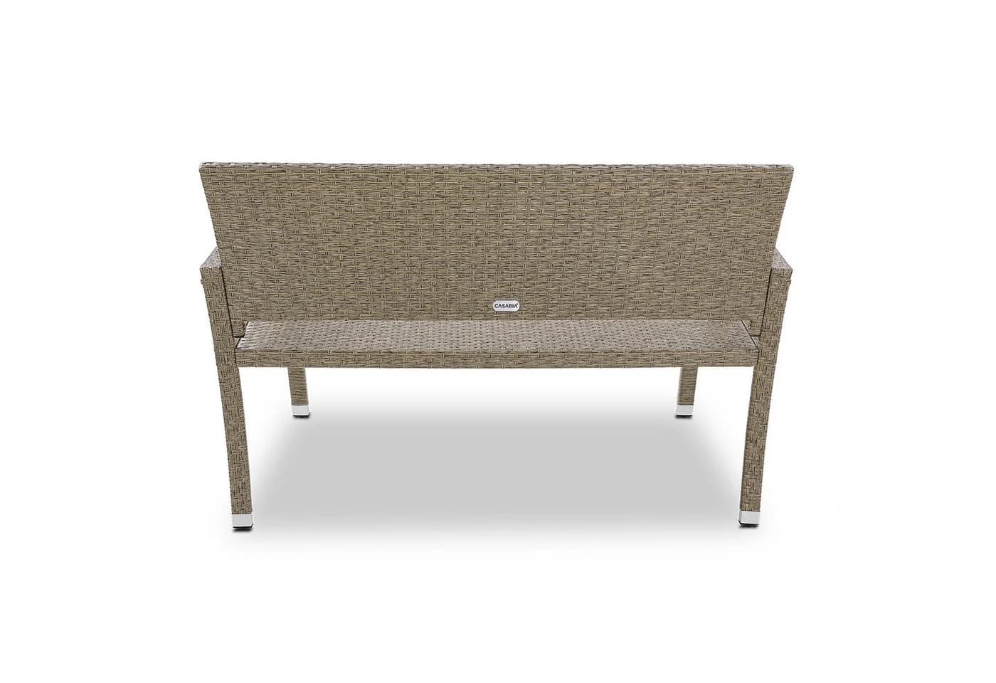 Casaria Gartenbank Creme Wetterfest 320kg Polyrattan - Bild 5